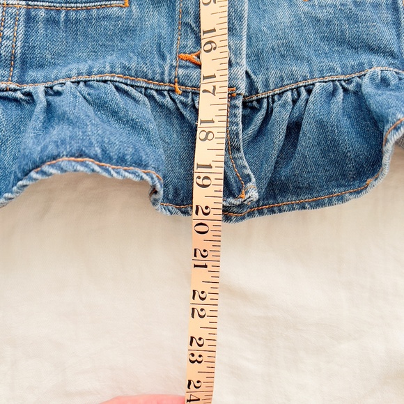 Feminine Cotton Gap 1969 Jean Jacket Ruffles & Peplum Size Medium Coquette Girly - Picture 10 of 11